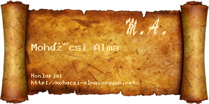 Mohácsi Alma névjegykártya